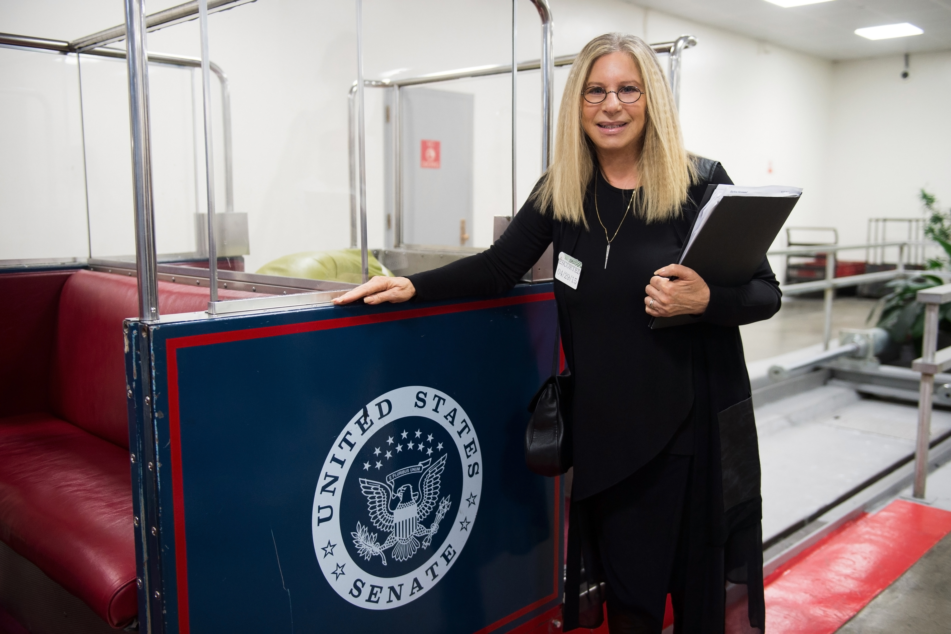 Barbra Streisand on Capitol Hill to discuss the need for legislation that ensures equitable representation in medical research to study the unique impact of heart disease on women.