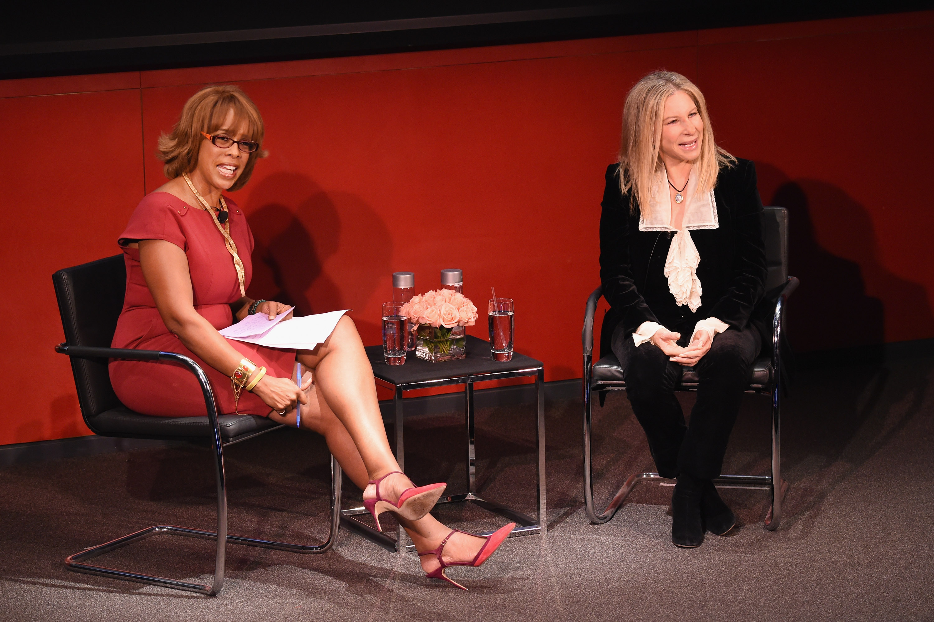Barbra Streisand with Gayle King, co-host of CBS This Morning and editor at large for Hearst title O, the Oprah Magazine, unveiling the new Fight the Ladykiller PSA at a Hearst Master Class.